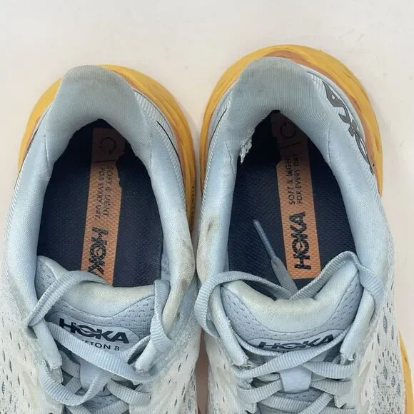 Hoka One One Clifton 8 Womens 7 Blue Mesh Running Walking Shoes Sneakers - Picture 7 of 16